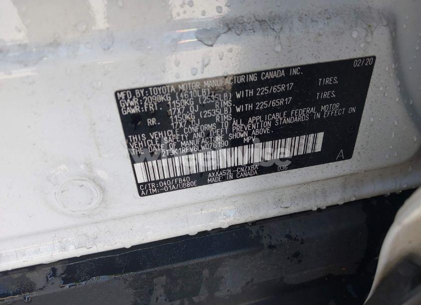 Photo 9 of 2020 Toyota Rav4 LE (VIN 2T3K1RFV6LW076190)