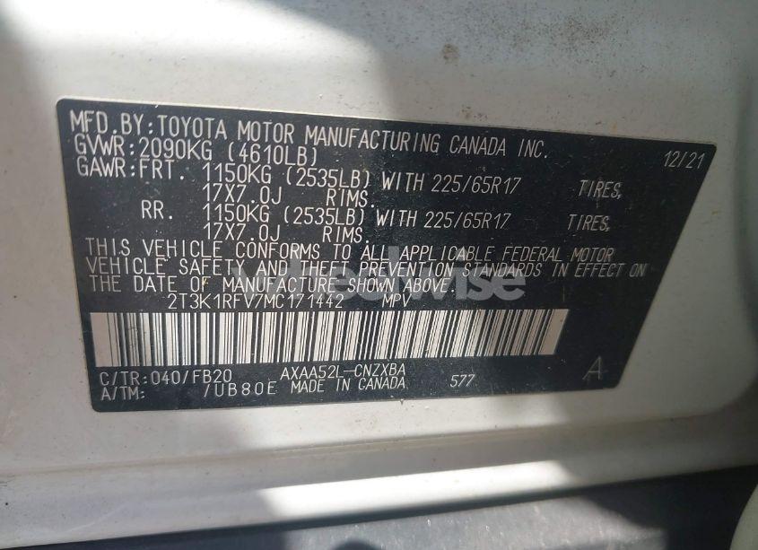 Photo 9 of 2021 Toyota Rav4 LE (VIN 2T3K1RFV7MC171442)