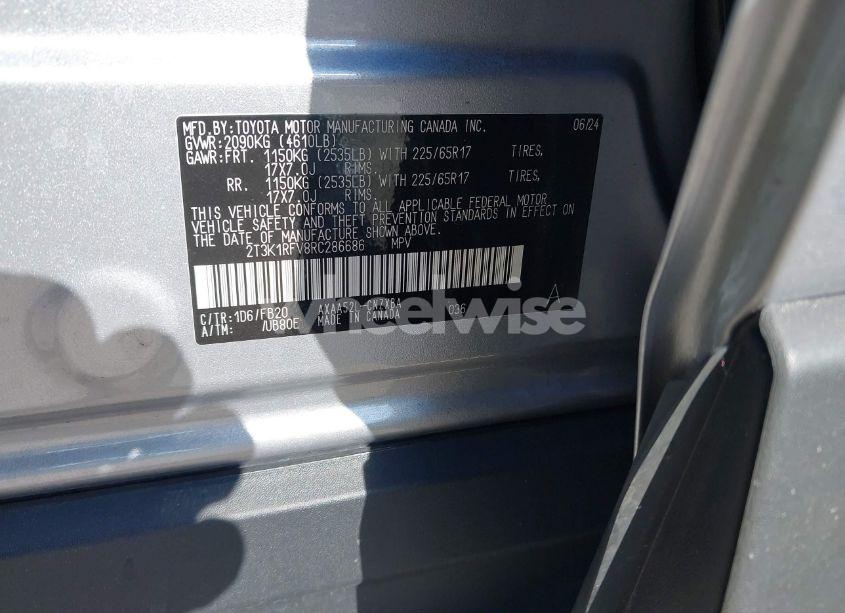 Photo 9 of 2024 Toyota Rav4 LE (VIN 2T3K1RFV8RC286686)
