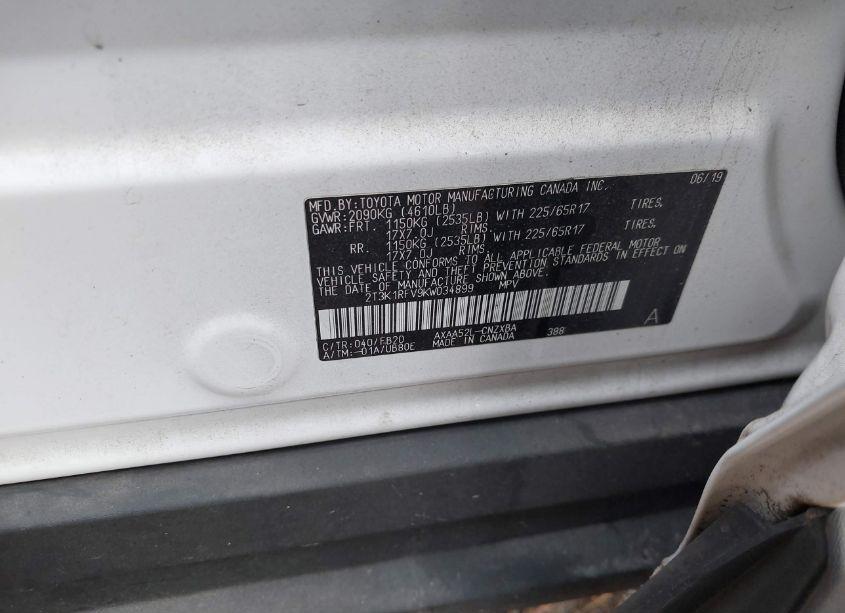 Photo 9 of 2019 Toyota Rav4 LE (VIN 2T3K1RFV9KW034899)