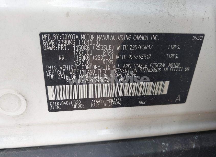 Photo 9 of 2023 Toyota Rav4 LE (VIN 2T3K1RFV9PC248672)