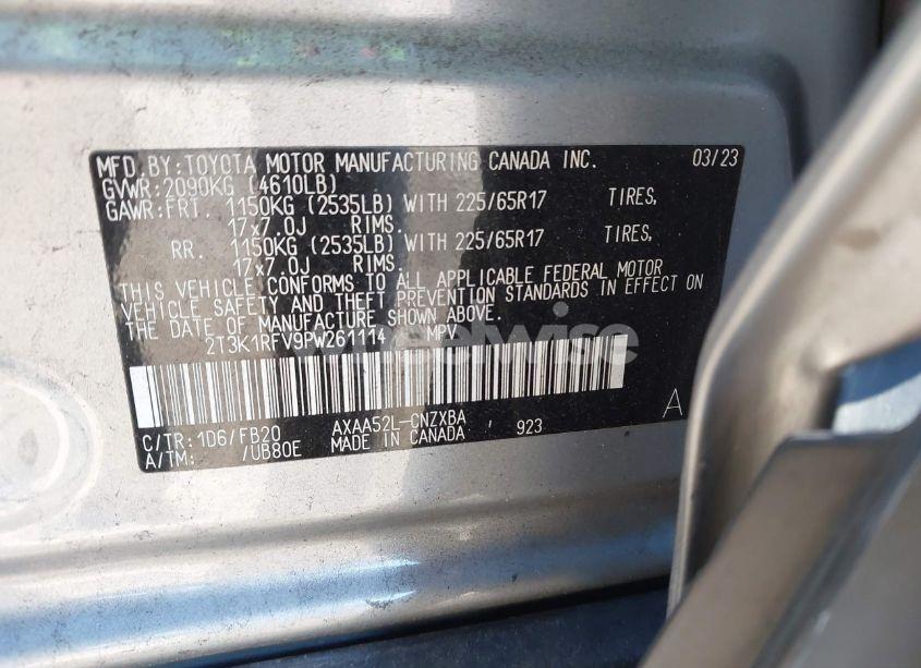 Photo 9 of 2023 Toyota Rav4 LE (VIN 2T3K1RFV9PW261114)