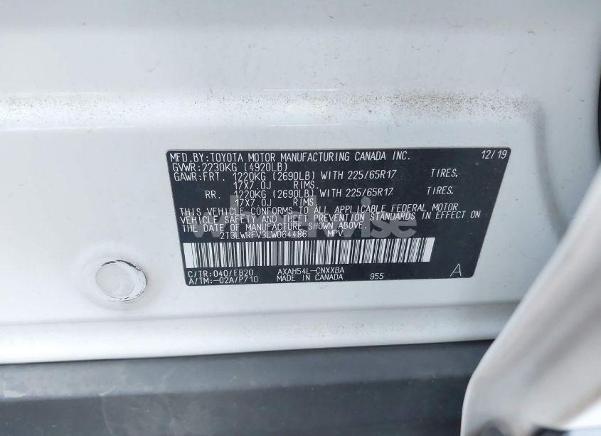 Photo 9 of 2020 Toyota Rav4 (VIN 2T3LWRFV3LW064486)