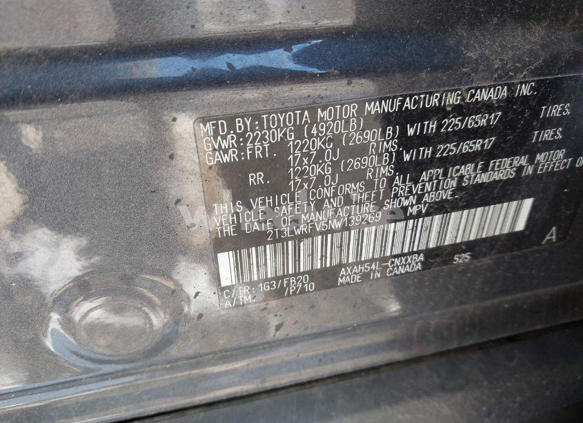 Photo 9 of 2022 Toyota Rav4 HYBRID LE (VIN 2T3LWRFV5NW139269)