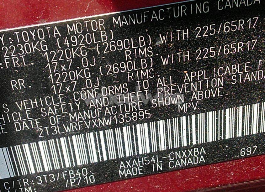 Photo 9 of 2022 Toyota Rav4 HYBRID LE (VIN 2T3LWRFVXNW135895)