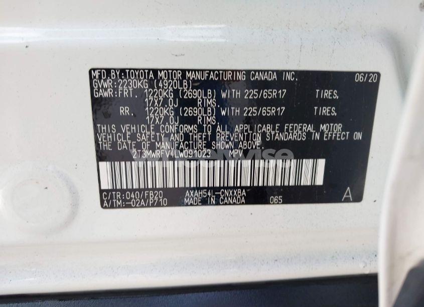 Photo 9 of 2020 Toyota Rav4 HYBRID LE (VIN 2T3MWRFV4LW091023)