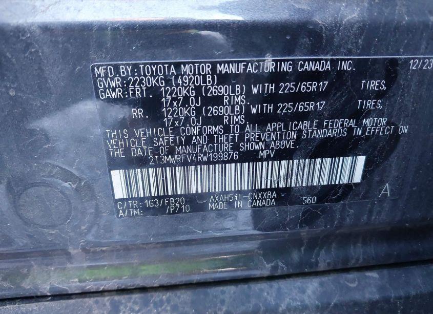 Photo 9 of 2024 Toyota Rav4 HYBRID LE (VIN 2T3MWRFV4RW199876)