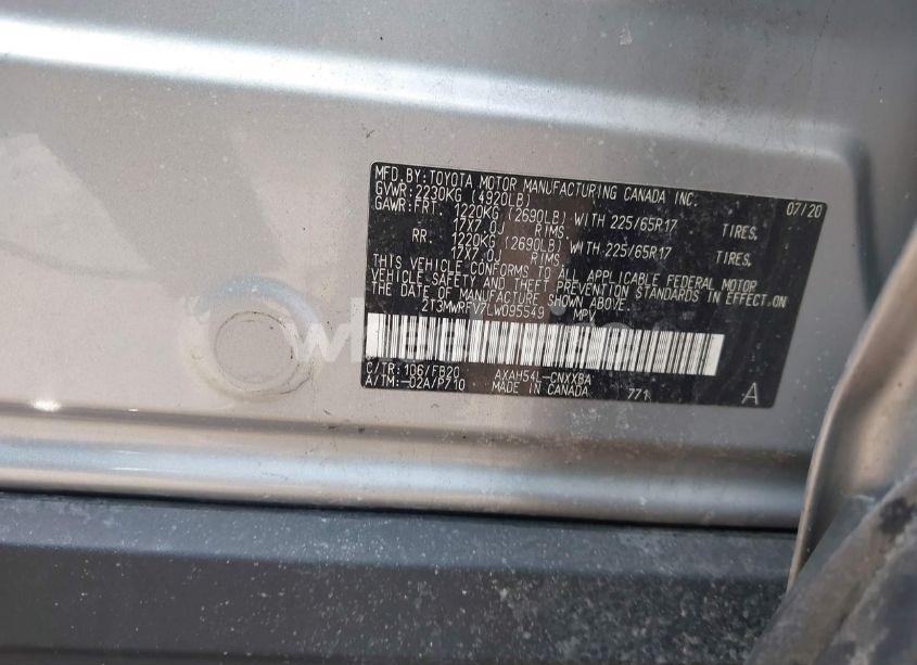 Photo 9 of 2020 Toyota Rav4 HYBRID LE (VIN 2T3MWRFV7LW095549)