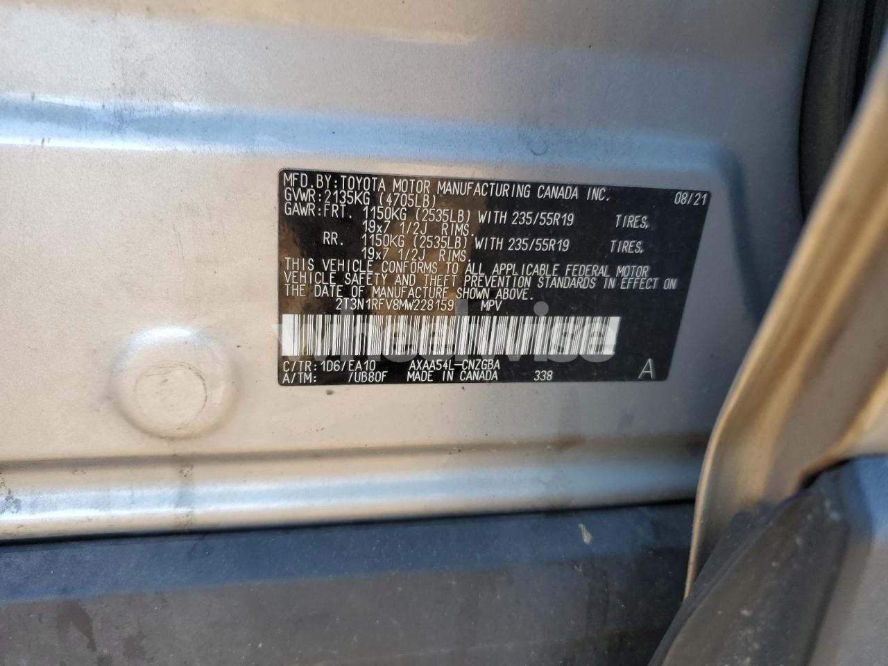 Photo 12 of 2021 TOYOTA RAV4 LIMITED (VIN 2T3N1RFV8MW228159)