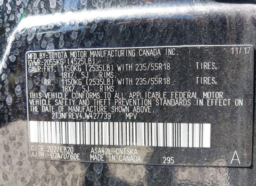 Photo 9 of 2018 Toyota Rav4 SE (VIN 2T3NFREV4JW427739)