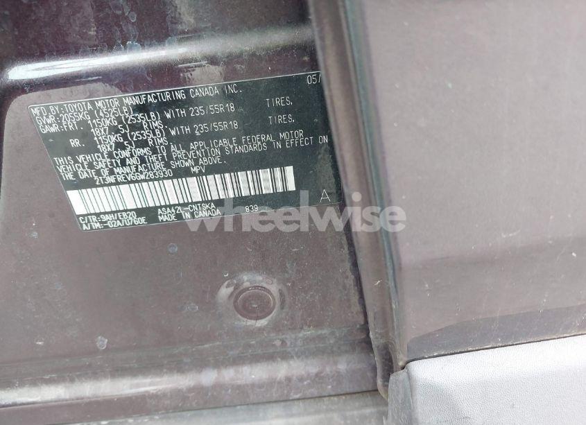 Photo 9 of 2016 Toyota Rav4 SE (VIN 2T3NFREV6GW283930)