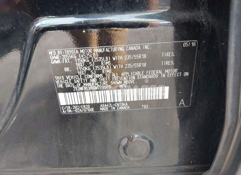 Photo 9 of 2016 Toyota Rav4 SE (VIN 2T3NFREV8GW279569)