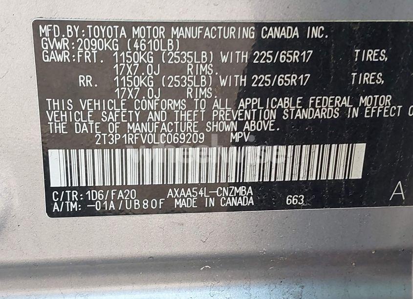 Photo 9 of 2020 Toyota Rav4 XLE (VIN 2T3P1RFV0LC069209)
