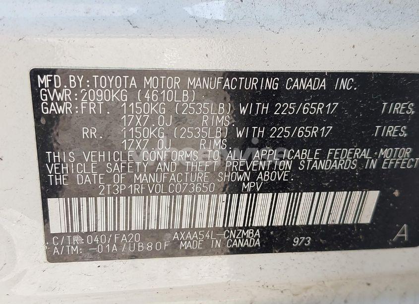 Photo 9 of 2020 Toyota Rav4 XLE (VIN 2T3P1RFV0LC073650)