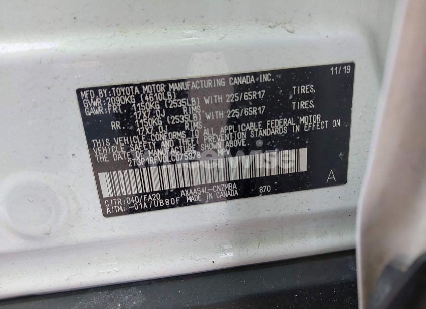 Photo 9 of 2020 Toyota Rav4 XLE (VIN 2T3P1RFV0LC075978)