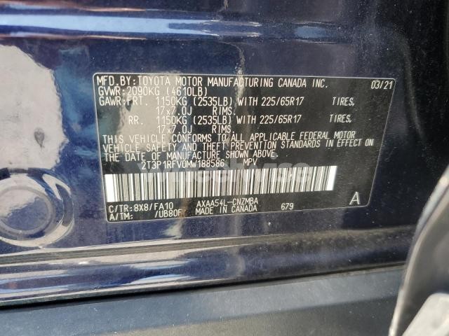 Photo 6 of 2021 TOYOTA RAV4 XLE (VIN 2T3P1RFV0MW188586)