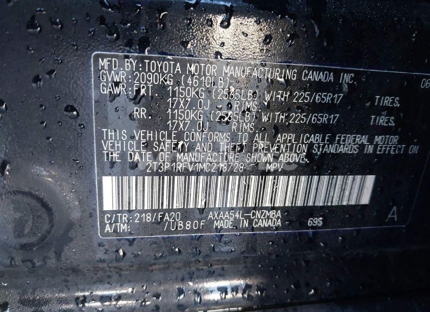 Photo 9 of 2021 Toyota Rav4 XLE (VIN 2T3P1RFV1MC218728)