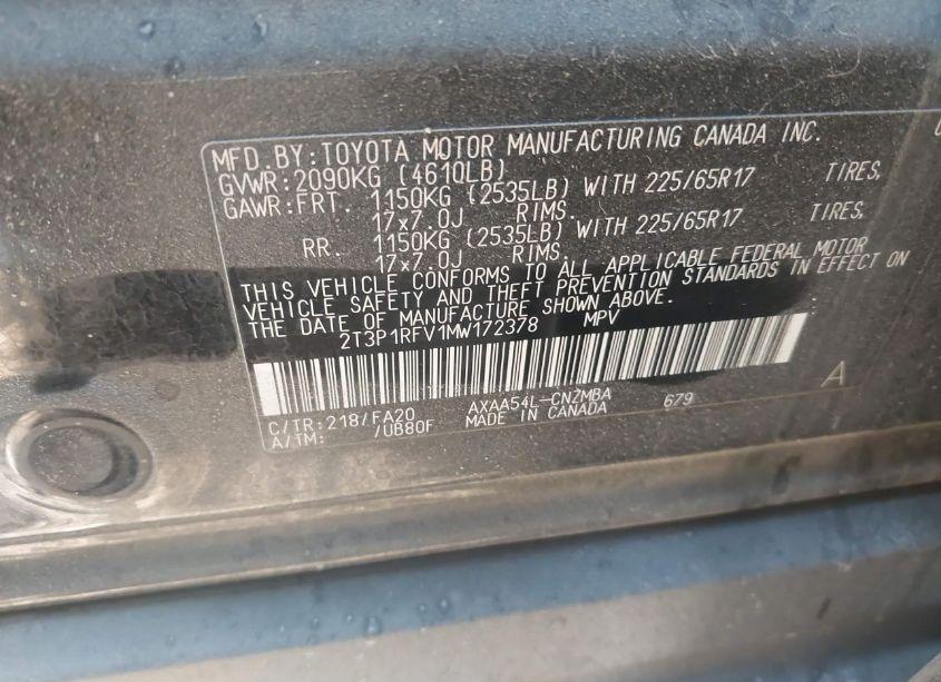 Photo 9 of 2021 Toyota Rav4 XLE (VIN 2T3P1RFV1MW172378)