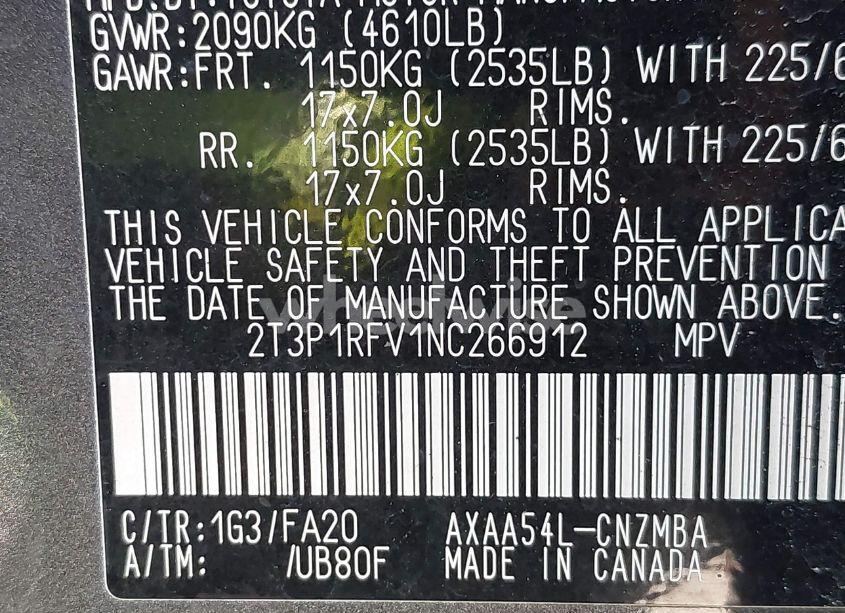 Photo 9 of 2022 Toyota Rav4 XLE (VIN 2T3P1RFV1NC266912)