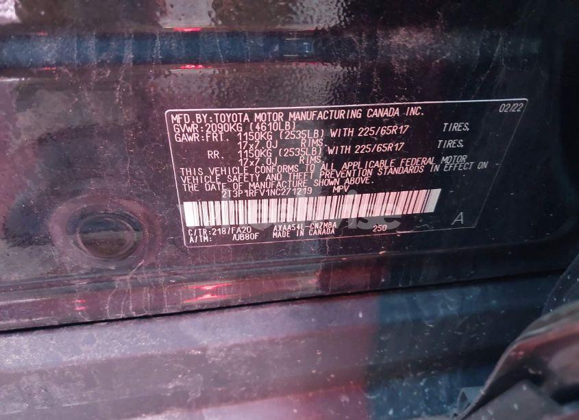 Photo 9 of 2022 Toyota Rav4 XLE (VIN 2T3P1RFV1NC271219)