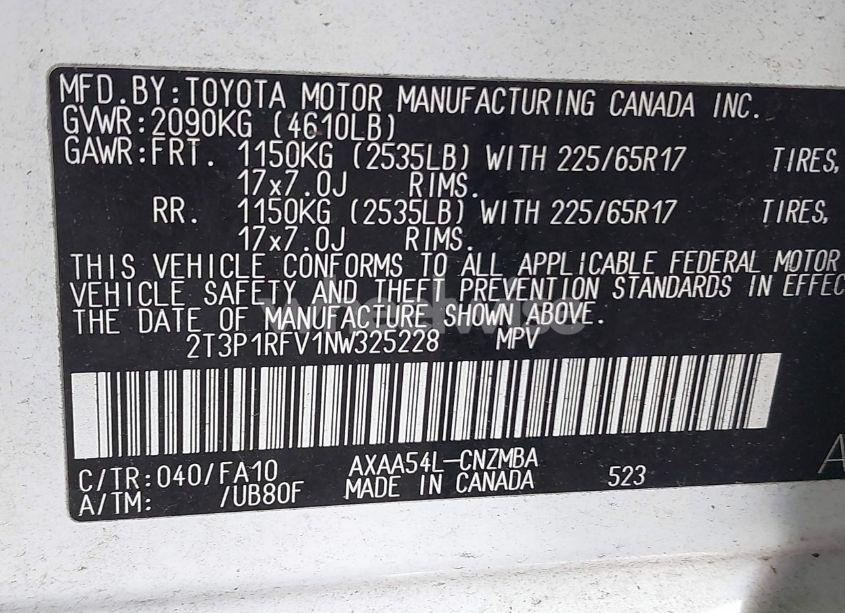 Photo 9 of 2022 Toyota Rav4 XLE (VIN 2T3P1RFV1NW325228)