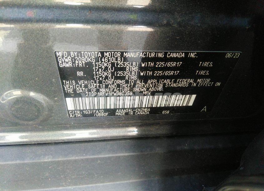 Photo 9 of 2023 Toyota Rav4 XLE (VIN 2T3P1RFV1PW380359)