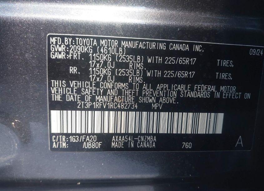 Photo 9 of 2024 Toyota Rav4 XLE (VIN 2T3P1RFV1RC482734)