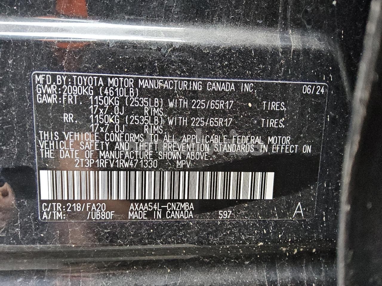 Photo 5 of 2024 TOYOTA RAV4 XLE (VIN 2T3P1RFV1RW471330)