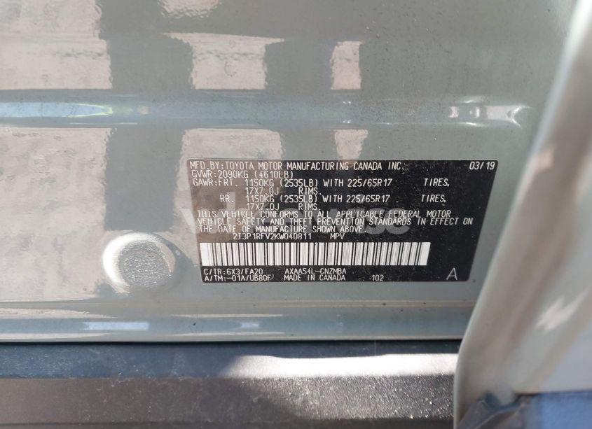 Photo 9 of 2019 Toyota Rav4 XLE (VIN 2T3P1RFV2KW040811)