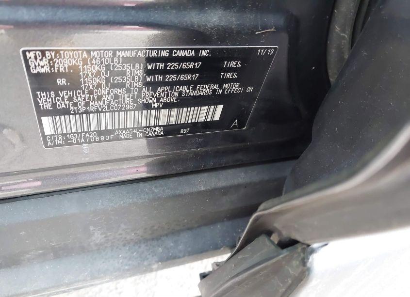Photo 9 of 2020 Toyota Rav4 XLE (VIN 2T3P1RFV2LC072967)