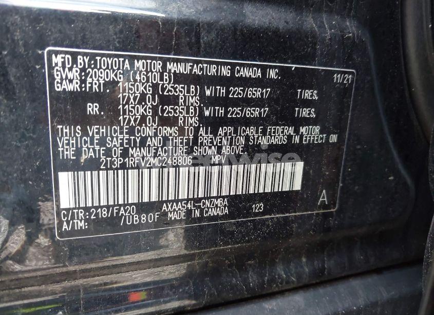 Photo 9 of 2021 Toyota Rav4 XLE (VIN 2T3P1RFV2MC248806)