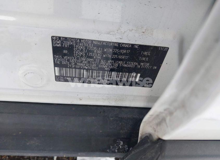 Photo 9 of 2021 Toyota Rav4 XLE (VIN 2T3P1RFV2MW161602)