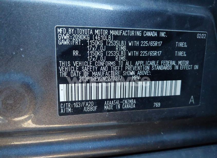 Photo 9 of 2022 Toyota Rav4 XLE (VIN 2T3P1RFV2NC270287)