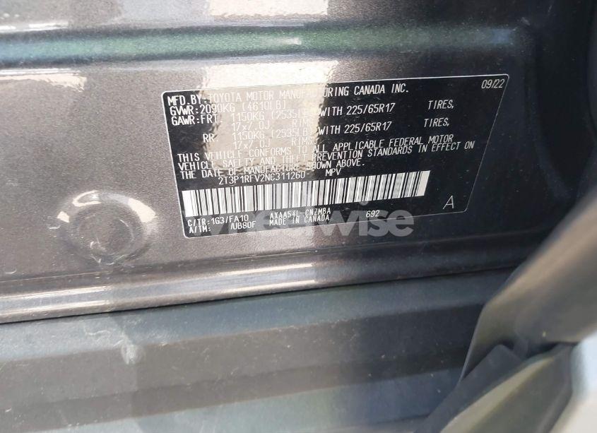 Photo 9 of 2022 Toyota Rav4 XLE (VIN 2T3P1RFV2NC311260)