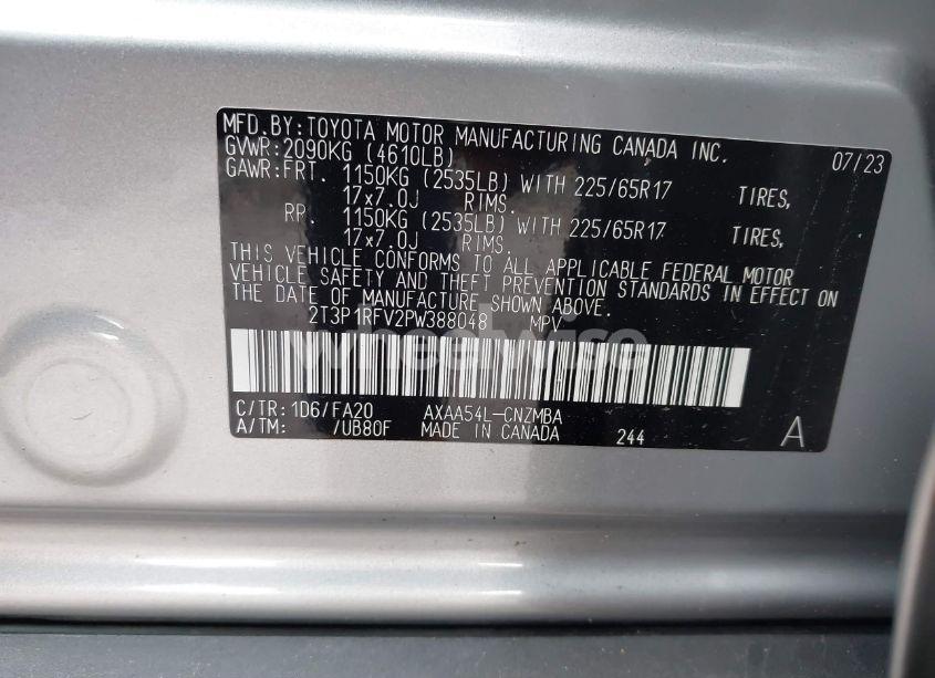 Photo 9 of 2023 Toyota Rav4 XLE (VIN 2T3P1RFV2PW388048)