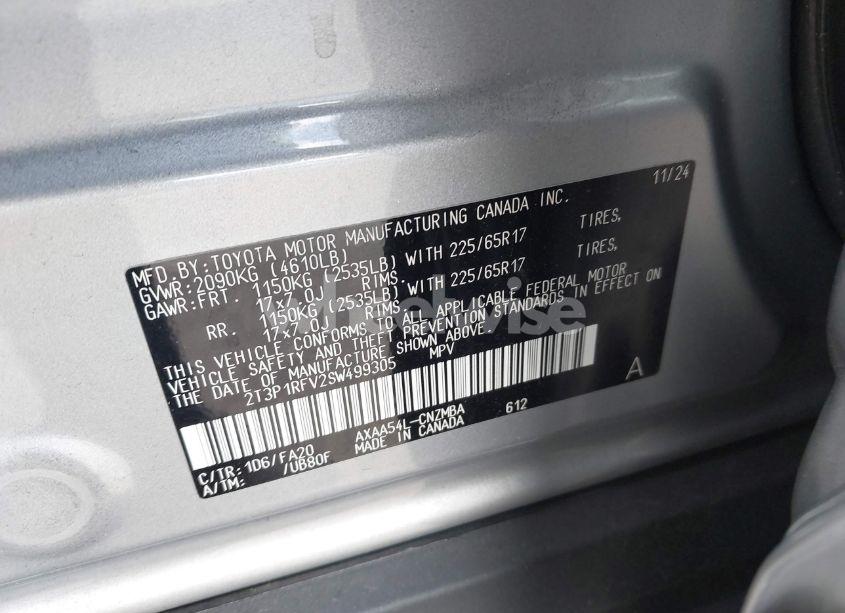 Photo 9 of 2025 Toyota Rav4 XLE (VIN 2T3P1RFV2SW499305)