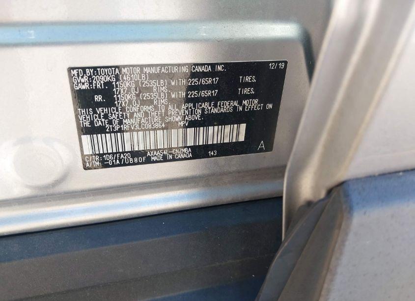 Photo 9 of 2020 Toyota Rav4 XLE (VIN 2T3P1RFV3LC083864)