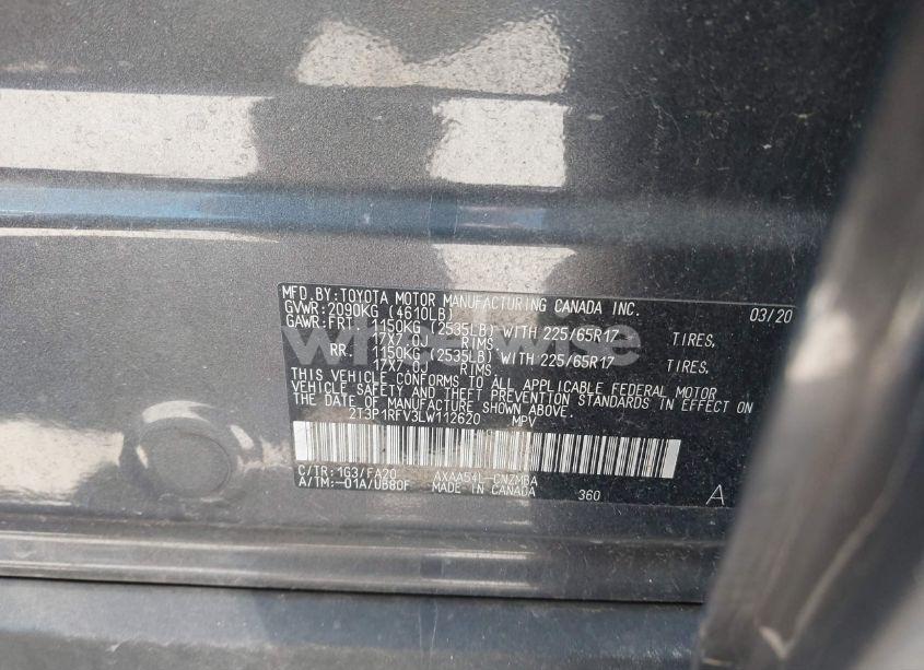 Photo 9 of 2020 Toyota Rav4 XLE (VIN 2T3P1RFV3LW112620)