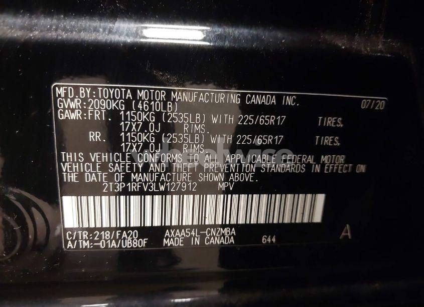 Photo 9 of 2020 Toyota Rav4 XLE (VIN 2T3P1RFV3LW127912)