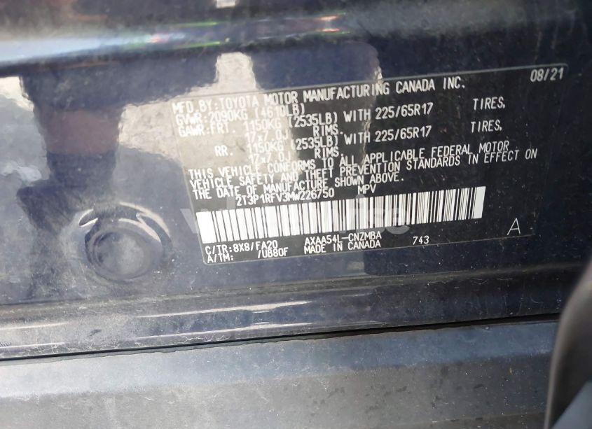 Photo 9 of 2021 Toyota Rav4 XLE (VIN 2T3P1RFV3MW226750)