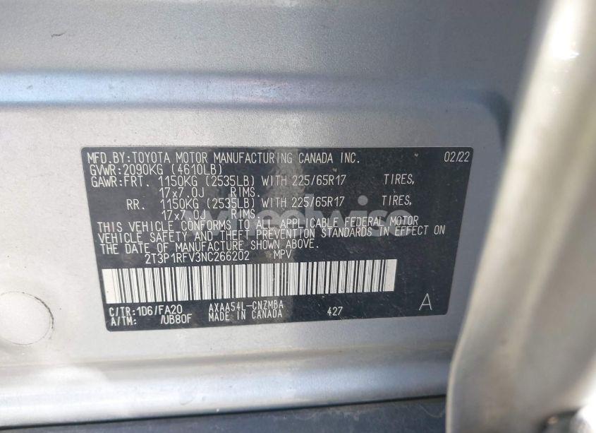 Photo 9 of 2022 Toyota Rav4 XLE (VIN 2T3P1RFV3NC266202)