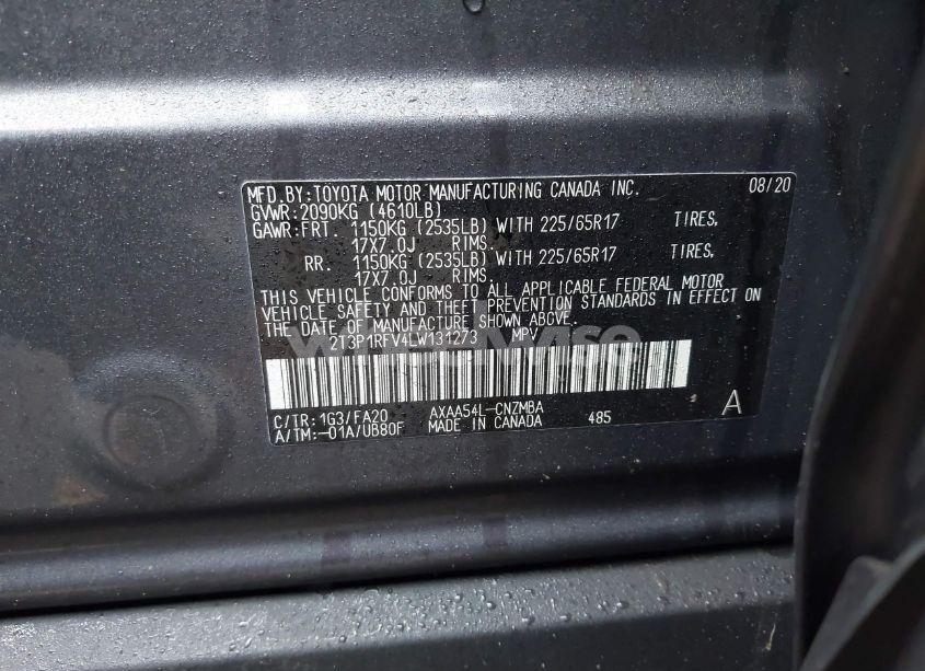 Photo 9 of 2020 Toyota Rav4 XLE (VIN 2T3P1RFV4LW131273)