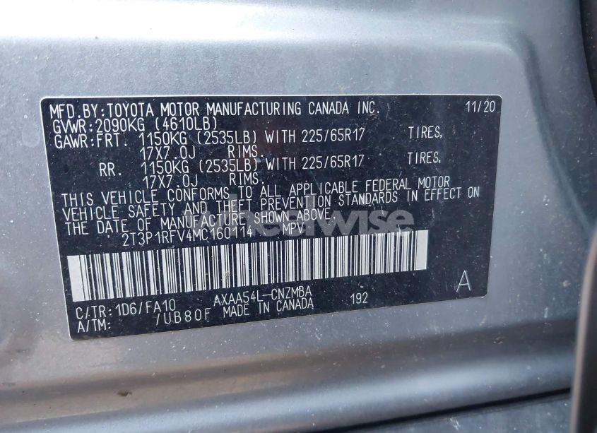 Photo 9 of 2021 Toyota Rav4 XLE (VIN 2T3P1RFV4MC160114)