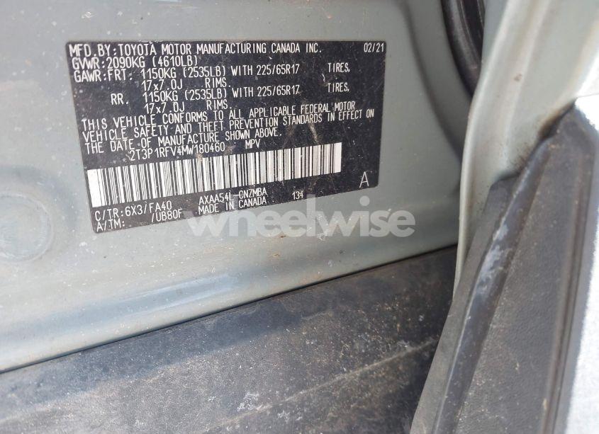 Photo 9 of 2021 Toyota Rav4 XLE (VIN 2T3P1RFV4MW180460)