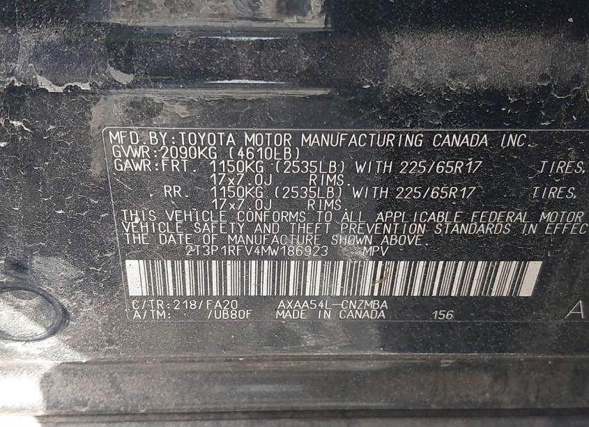 Photo 9 of 2021 Toyota Rav4 XLE (VIN 2T3P1RFV4MW186923)