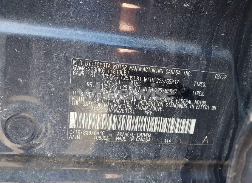 Photo 9 of 2022 Toyota Rav4 XLE (VIN 2T3P1RFV4NW260181)