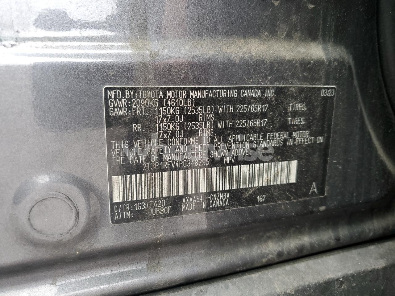 Photo 13 of 2023 TOYOTA RAV4 XLE (VIN 2T3P1RFV4PC348295)