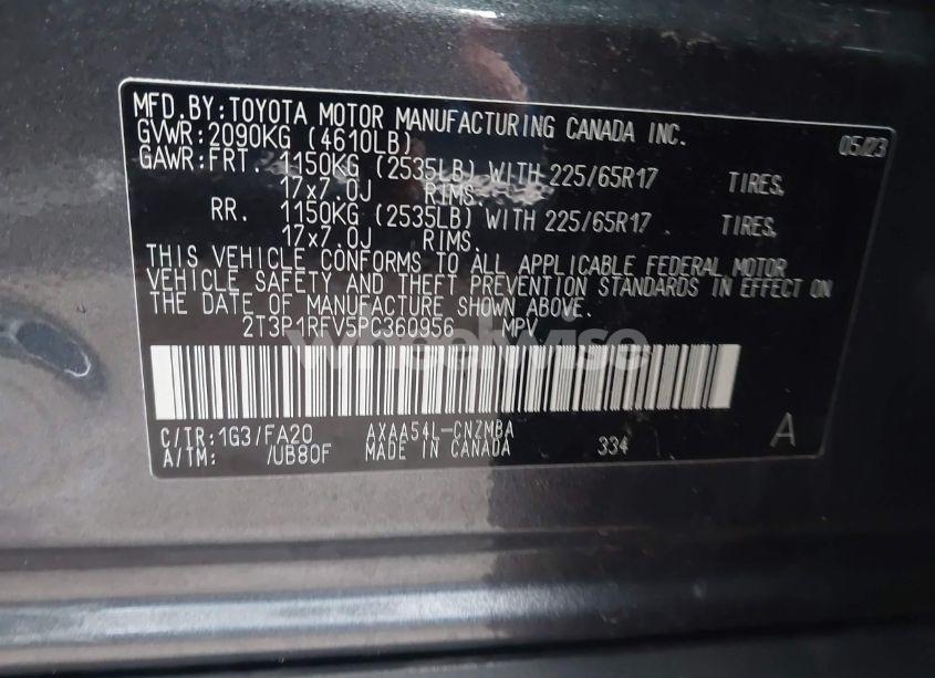 Photo 9 of 2023 Toyota Rav4 XLE (VIN 2T3P1RFV5PC360956)