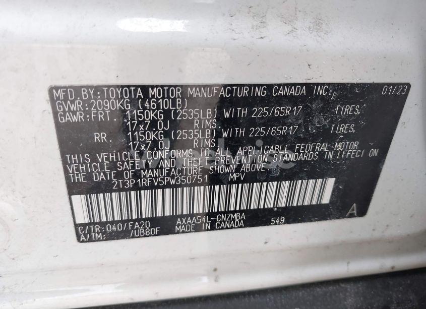 Photo 9 of 2023 Toyota Rav4 XLE (VIN 2T3P1RFV5PW350751)