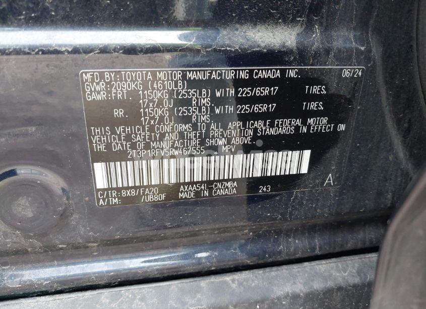 Photo 9 of 2024 Toyota Rav4 XLE (VIN 2T3P1RFV5RW467555)